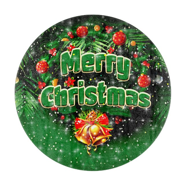 Matchande Grönt God jul Guld Klockor (Framsidan)