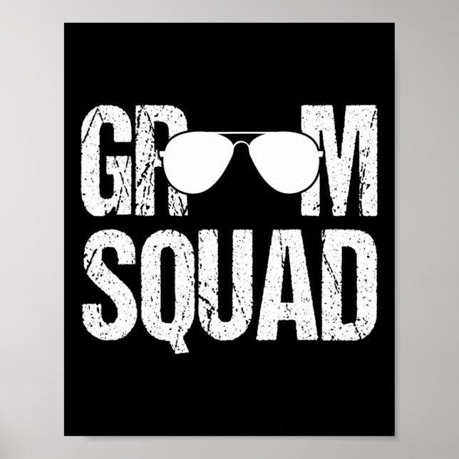 Matchande Groomsman Group Bachelor Party Groom Squ Poster (Framsidan)