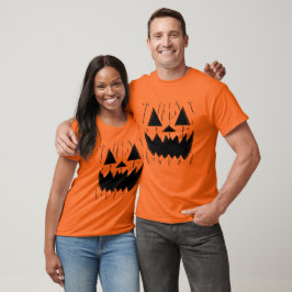 Matchande Halloween T-Shirt med Pumpaansikte