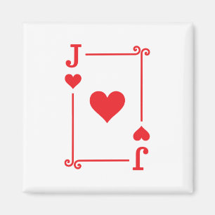 Matchande Jack Hearts Kostym-uppspelningskort Mode Magnet