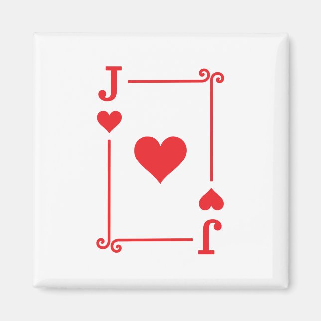 Matchande Jack Hearts Kostym-uppspelningskort Mode Magnet (Framsidan)