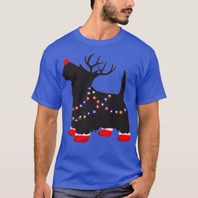 Matchande jul Pajama Scottie Hund ljus T Shirt (Framsida)