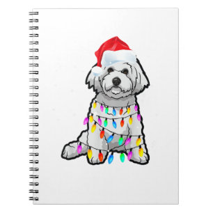 Matchande jul Pajama T Shirt Bichon Frise Hund Anteckningsbok