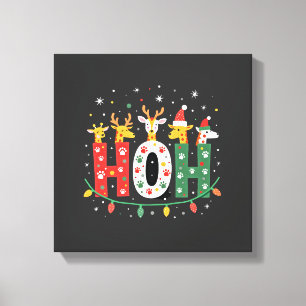 Matchande jul Santa hatt Ho Ho Ho Giraff Anim Canvastryck