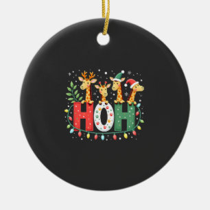 Matchande jul Santa hatt Ho Ho Ho Giraff Anim Julgransprydnad Keramik