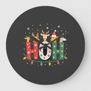 Matchande jul Santa hatt Ho Ho Ho Giraff Anim Stor Klocka