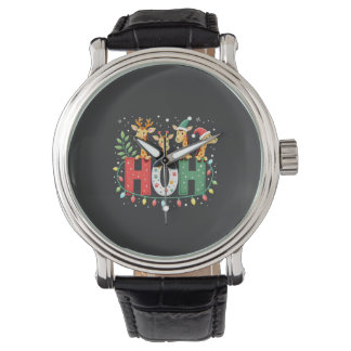 Matchande jul Santa hatt Ho Ho Ho Giraff Djur Anim Armbandsur