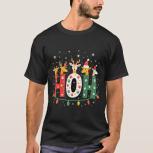 Matchande jul Santa hatt Ho Ho Ho Giraff Djur Anim T Shirt