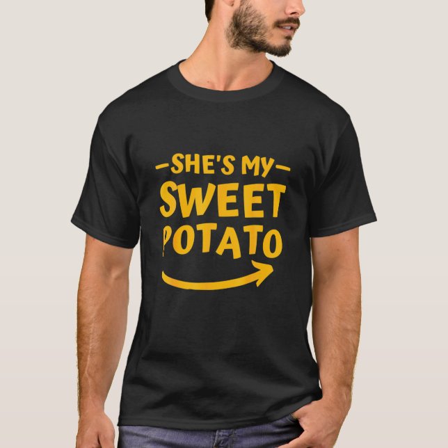 Matchande julens Thanksgiving Hon är min sötpot T Shirt (Framsida)