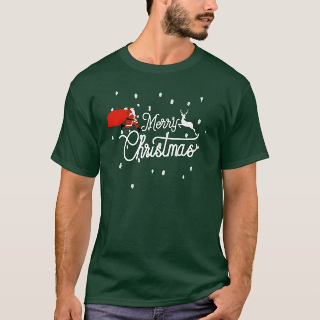 Matchande jultomten i familjen t shirt (Framsida)