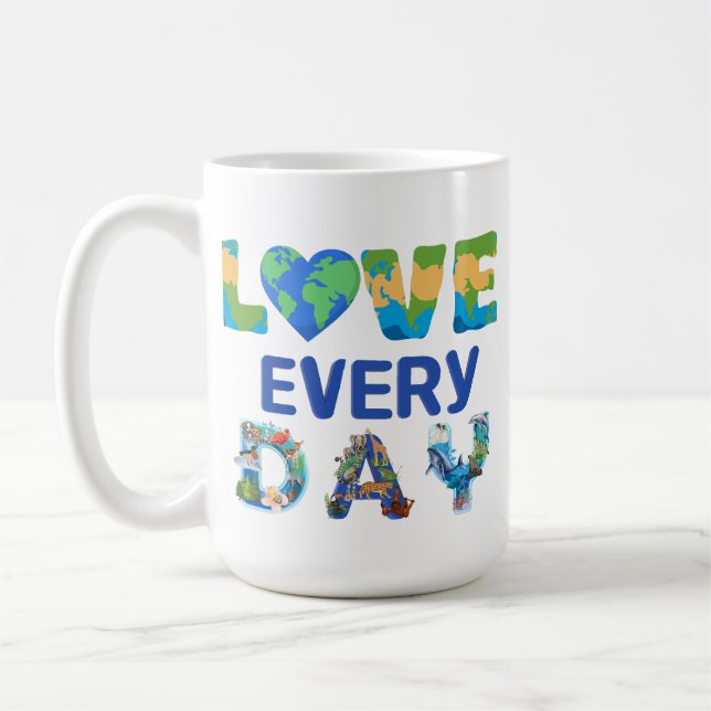 Matchande Kärlek-jorden varje dag Kaffemugg (Vänster)