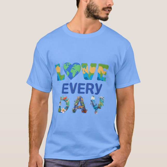 Matchande Kärlek-jorden varje dag T Shirt (Framsida)