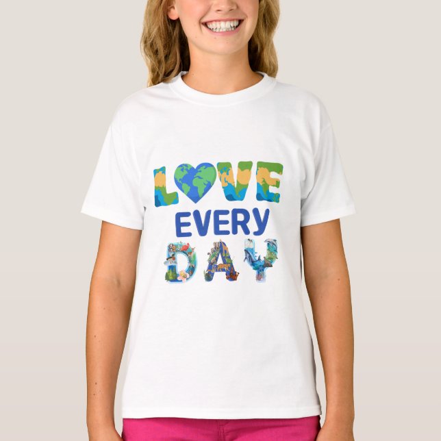 Matchande Kärlek-jorden varje dag T Shirt (Framsida)