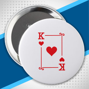 Matchande Kung Hearts Kostym-spelkort - moderna Knapp