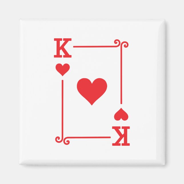 Matchande Kung Hearts Kostym-spelkort - moderna Magnet (Framsidan)