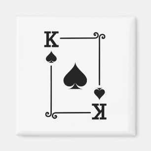 Matchande Kung Spades Kostym-spelkort - modernt Magnet