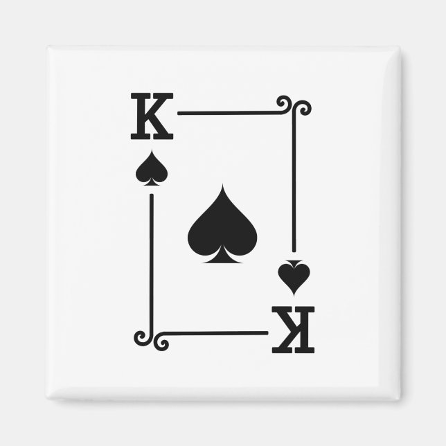 Matchande Kung Spades Kostym-spelkort - modernt Magnet (Framsidan)