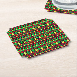 Matchande Kwanzaa Gul Röd Svart Grön Underlägg Papper