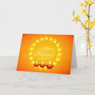 Matchande Lycklig Diwali Gult Hälsning / Inbjudan
