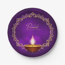 Matchande Lycklig Diwali Lila 7"