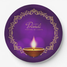 Matchande Lycklig Diwali Lila 9 tum