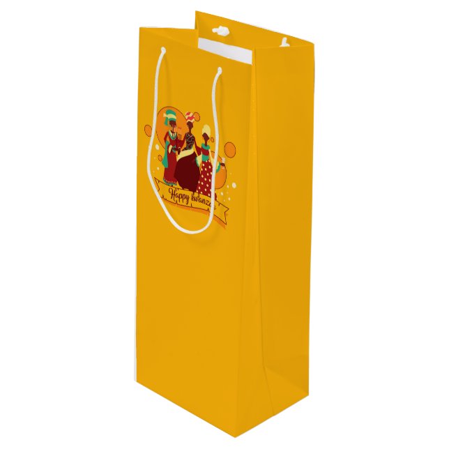 Matchande Lycklig Kwanzaa 3 Dam Gult (Framsidan Vinklad)