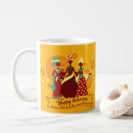 Matchande Lycklig Kwanzaa 3 Dam Gult Kaffemugg