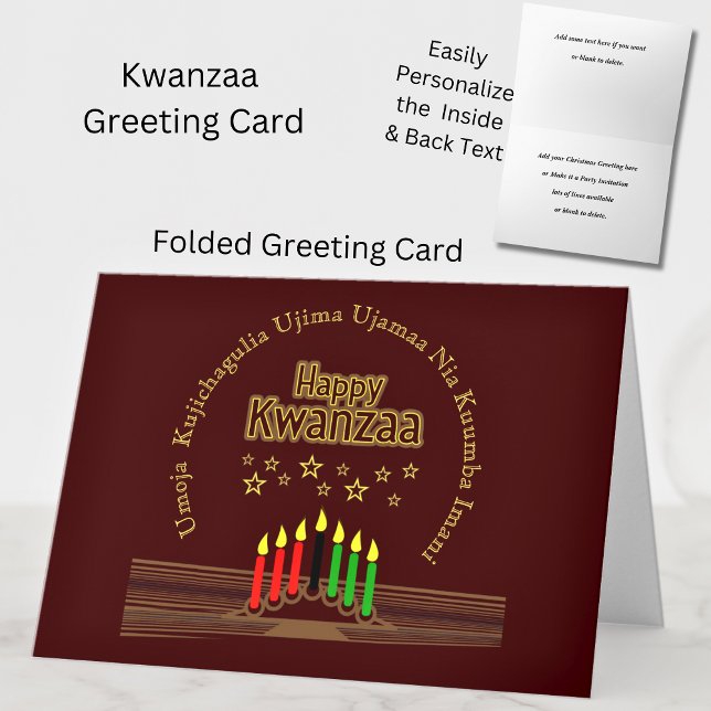 Matchande Lycklig Kwanzaa sju principer Hälsning Kort (Skapare uppladdad)
