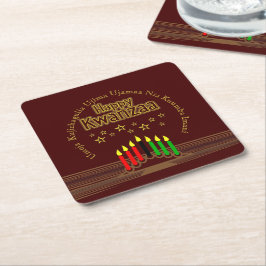 Matchande Lycklig Kwanzaa sju principer Underlägg Papper Kvadrat
