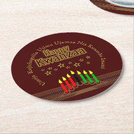 Matchande Lycklig Kwanzaa sju principer Underlägg Papper Rund