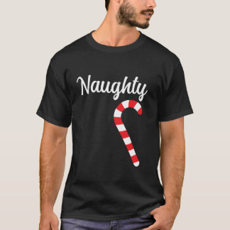 Matchande Naughty och Nice Par jul Pajama T Shirt
