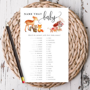 Matchande Pappert spelkort för trädjur i Baby Flygblad