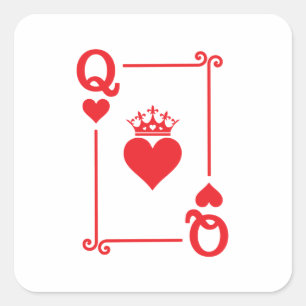 Matchande Par Halloween Costume Queen of Hearts Fyrkantigt Klistermärke