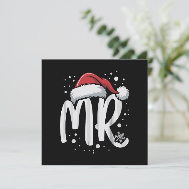 Matchande par Herr Fru Bröllop Jul Fula Tomte  Julkort (Stående Fram)
