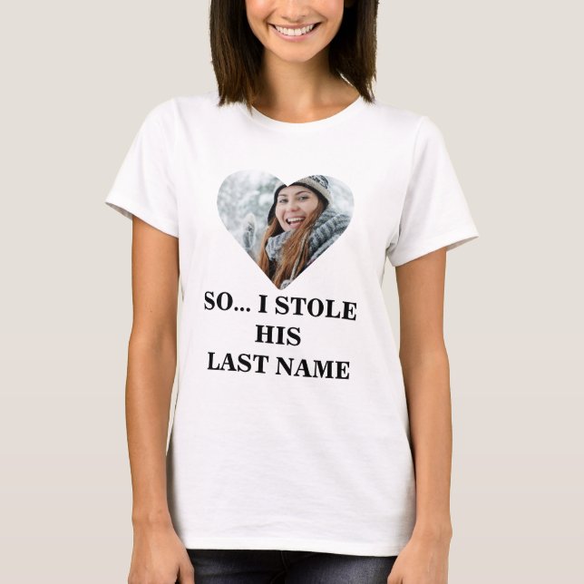 Matchande par Jag stal hennes hjärtfoto T-Sh T Shirt (Framsida)