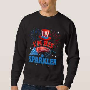 Matchande Par-kvinnor i juli är hans sparkler Lång Ärmad Tröja