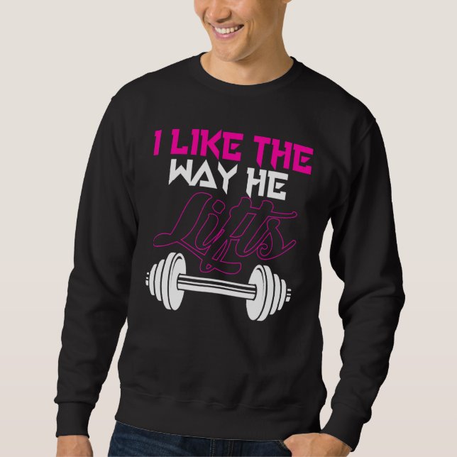 Matchande Par-workout Jag gillar hur han Hiss H Lång Ärmad Tröja (Framsida)