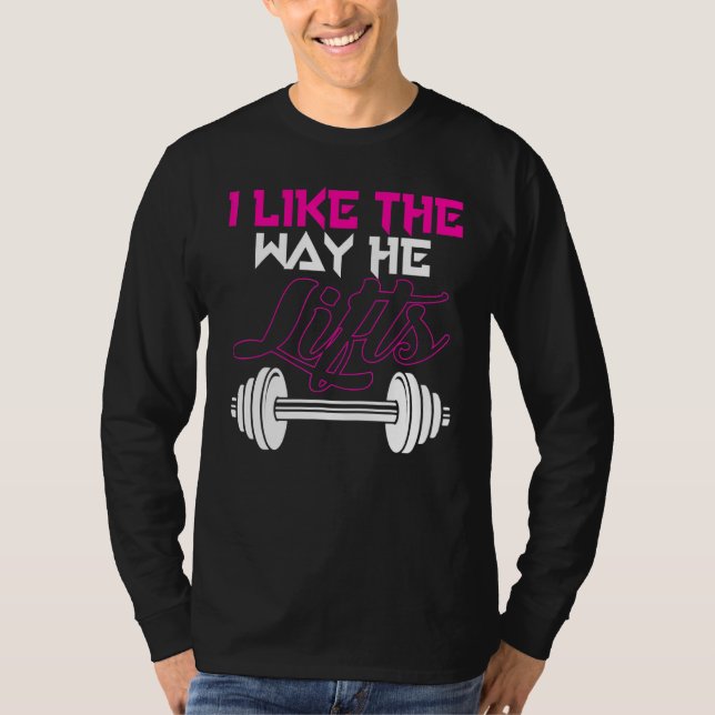 Matchande Par-workout Jag gillar hur han Hiss H T Shirt (Framsida)
