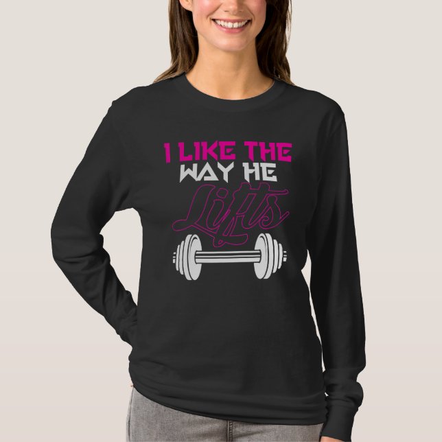 Matchande Par-workout Jag gillar hur han Hiss H T Shirt (Framsida)