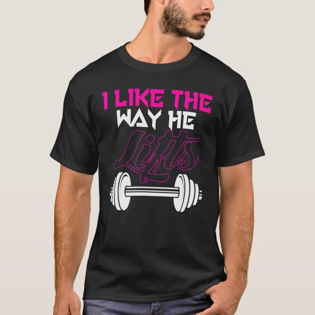 Matchande Par-workout Jag gillar hur han Hiss H T Shirt (Framsida)