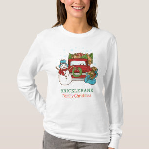 Matchande Personlig för julfamiljen Snögubbe T Shirt