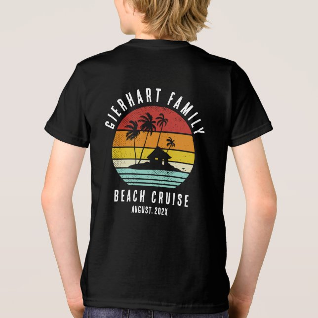 Matchande Personlig för Retro Beach-familjen T Shirt (Baksida)