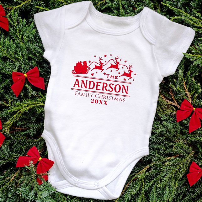Matchande Personlig Namn T Shirt (Matching Christmas Personalized Family Name Baby Bodysuit)