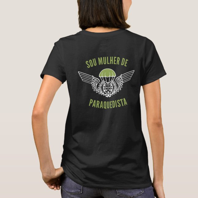 Matchande portugisisk fallskärmsjägare för familje t shirt (Baksida)