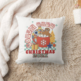 Matchande retro kusin besättning jul barn kudde