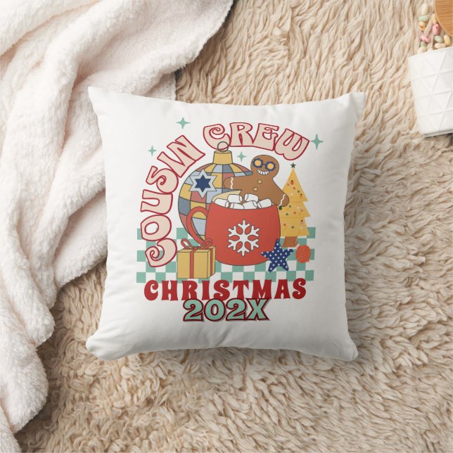 Matchande retro kusin besättning jul barn kudde (Filt)