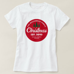 Matchande Retro Vintage-julfamiljen Namn T Shirt