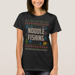 Matchande rolig fiske-älva jul för familjen t shirt