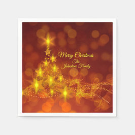 Matchande set Guld Stars Namn-julstjärt Pappersservett