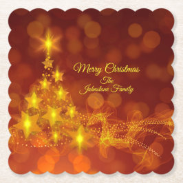 Matchande set Guld Stars Träd Byt Namn Underlägg Papper